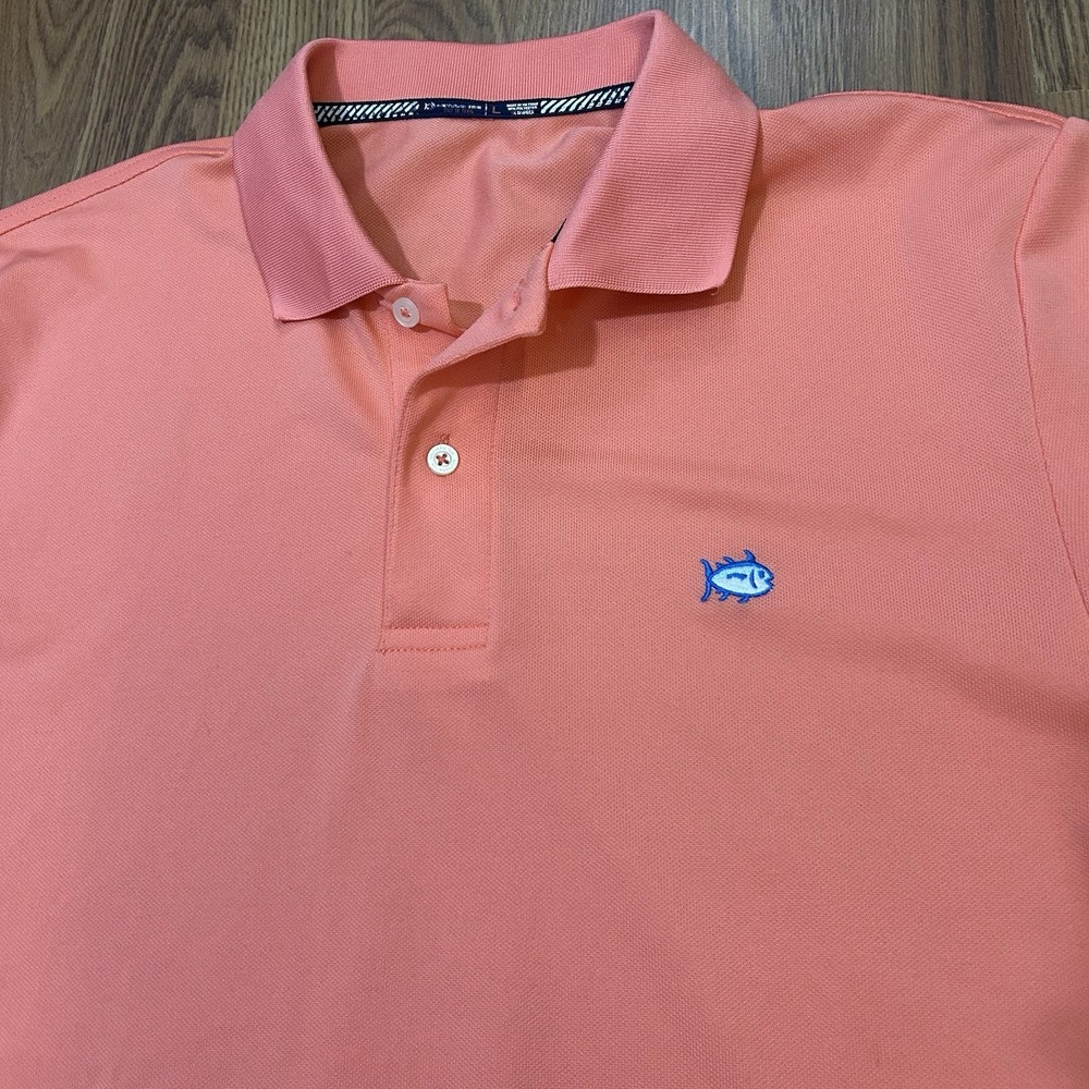 Southern Tide Tide To Trail Golf Polo Shirt Men's Sz. L Pink Solid Performance